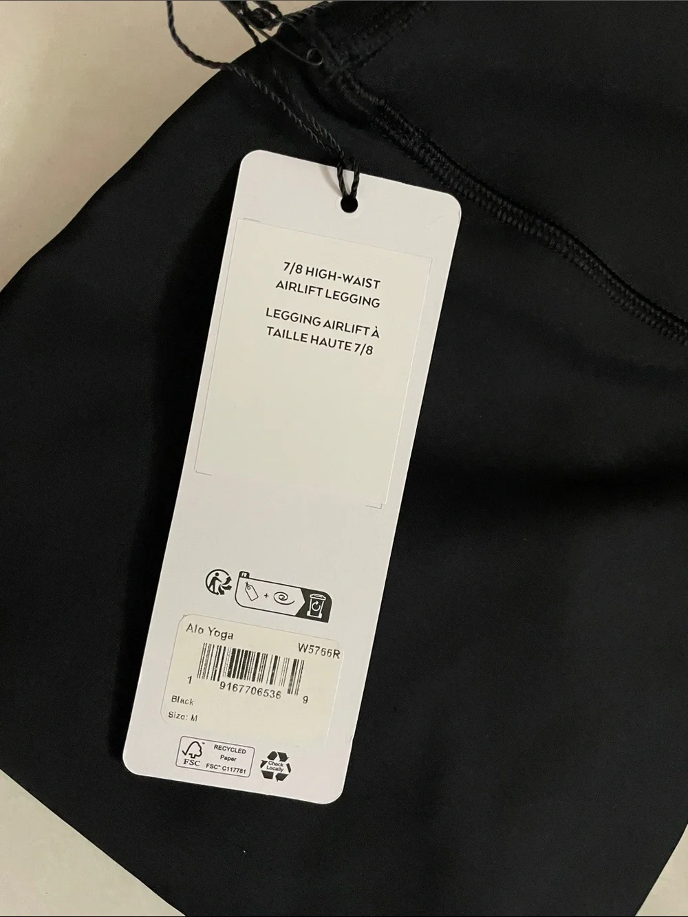 Alo Yoga NWT 7/8 High Waisted Airlift Leggings in Black Size M